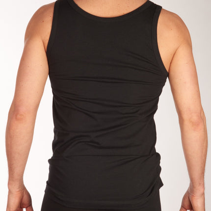 Schiesser singlet 2 pack 95/5 organic cotton undershirts black heren 176038-000 Schiesser débardeur lot de 2 95/5 organic cotton undershirts black hommes
