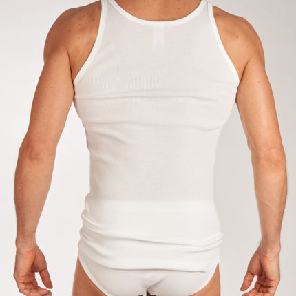 Schiesser singlet 2 pack original classics 2-2 rib undershirts white heren 005051-100 Schiesser débardeur lot de 2 original classics 2-2 rib undershirts white hommes
