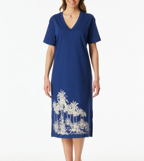 Schiesser slaapkleedje blue dames 183668-800 Schiesser robe de nuit blue femmes