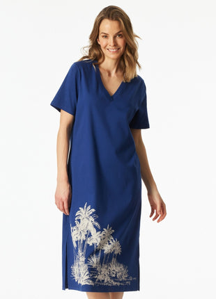 Schiesser slaapkleedje blue dames 183668-800 Schiesser robe de nuit blue femmes
