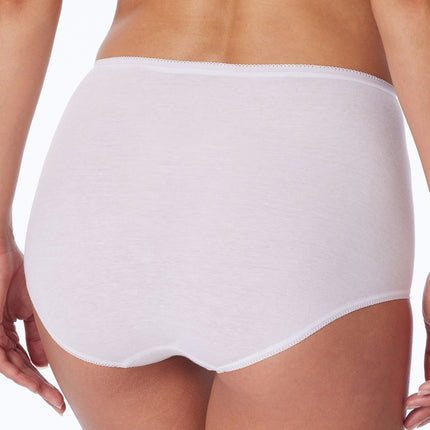 Schiesser slip 2 pack cotton essentials maxi pants with embroidery white dames 145241-100 Schiesser slip lot de 2 cotton essentials maxi pants with embroidery white femmes