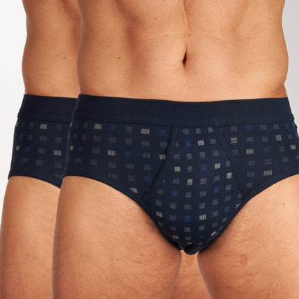 Schiesser slip 2 pack essentials sports briefs navy blue heren 225167-815 Schiesser slip lot de 2 essentials sports briefs navy blue hommes
