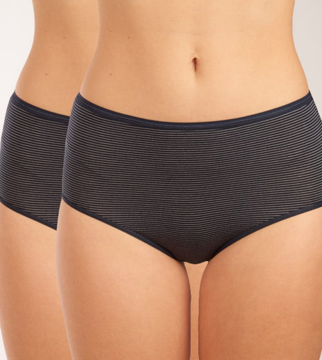 Schiesser slip 2 pack modal essentials midi panties midnight blue dames 162893-804 Schiesser slip lot de 2 modal essentials midi panties midnight blue femmes