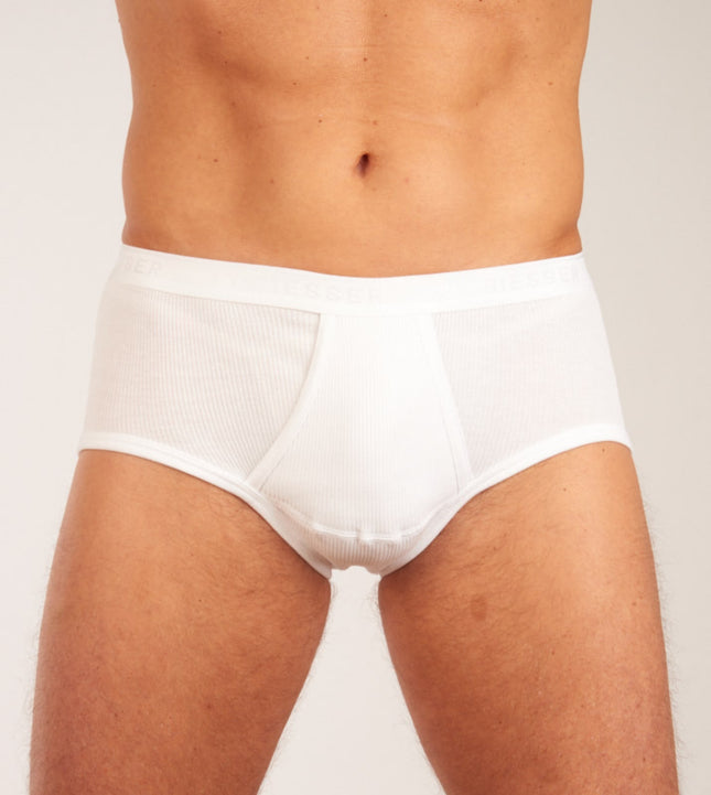 Schiesser slip 2 pack original classics 2-2 rib sports briefs white heren 005052-100 Schiesser slip lot de 2 original classics 2-2 rib sports briefs white hommes
