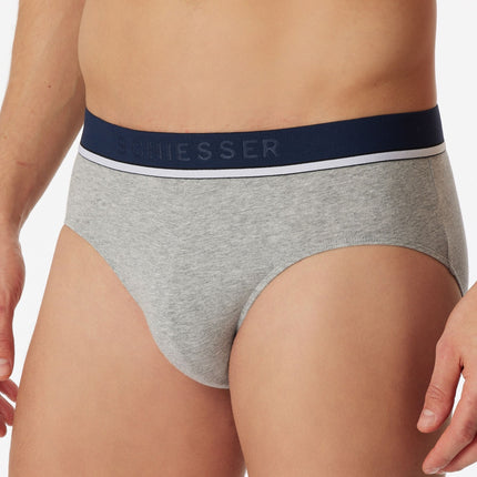 Schiesser slip 3 pack 95/5 organic cotton rio briefs grey / blue / black heren 179571-910 Schiesser slip lot de 3 95/5 organic cotton rio briefs grey / blue / black hommes