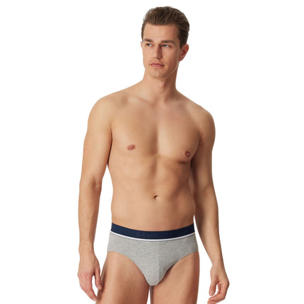 Schiesser slip 3 pack 95/5 organic cotton rio briefs grey / blue / black heren 179571-910 Schiesser slip lot de 3 95/5 organic cotton rio briefs grey / blue / black hommes