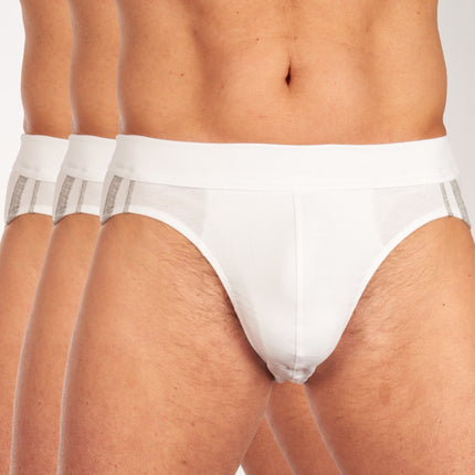 Schiesser slip 3 pack 95/5 organic cotton rio briefs white heren 173815-100 Schiesser slip lot de 3 95/5 organic cotton rio briefs white hommes
