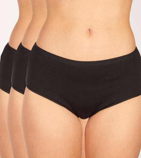 Schiesser slip 3 pack uncover midi briefs black dames 173949-000 Schiesser slip lot de 3 uncover midi briefs black femmes
