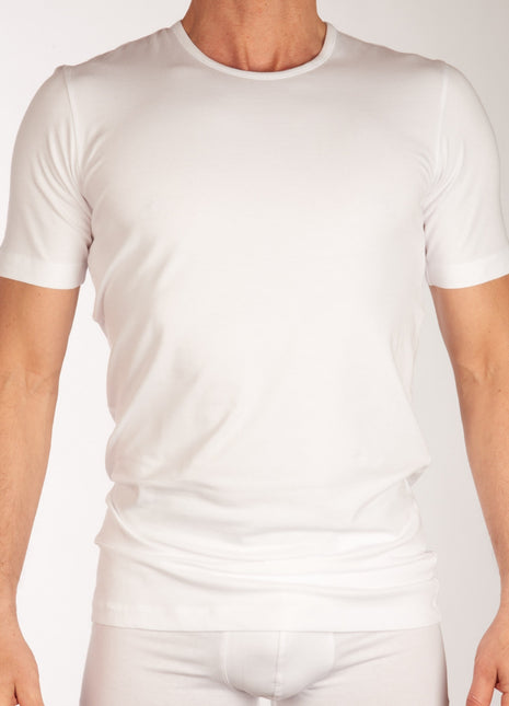 Schiesser t-shirt ronde hals 2 pack 95/5 organic cotton shirts white heren 174997-100 Schiesser t-shirt col rond lot de 2 95/5 organic cotton shirts white hommes
