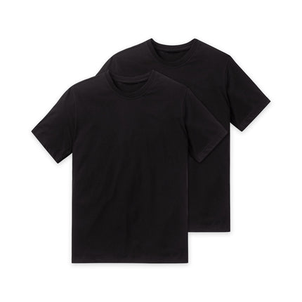 Schiesser t-shirt ronde hals 2 pack essentials american shirts black heren 008150-000 Schiesser t-shirt col rond lot de 2 essentials american shirts black hommes