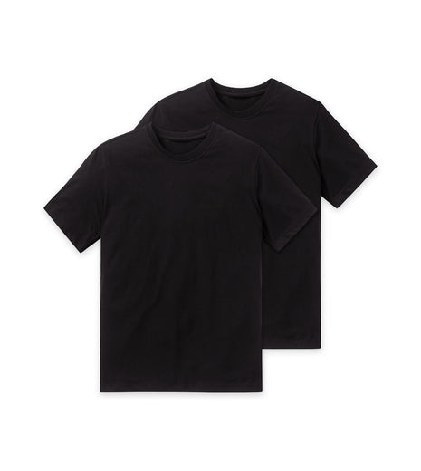 Schiesser t-shirt ronde hals 2 pack essentials american shirts black heren 008150-000 Schiesser t-shirt col rond lot de 2 essentials american shirts black hommes