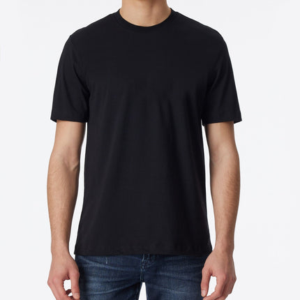 Schiesser t-shirt ronde hals 2 pack essentials american shirts black heren 008150-000 Schiesser t-shirt col rond lot de 2 essentials american shirts black hommes