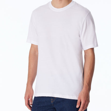 Schiesser t-shirt ronde hals 2 pack essentials american shirts white heren 008150-100 Schiesser t-shirt col rond lot de 2 essentials american shirts white hommes