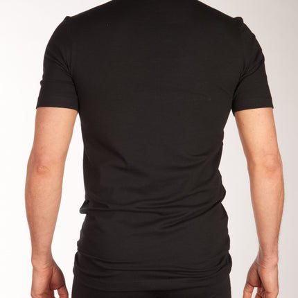 Schiesser t-shirt v-hals 2 pack 95/5 organic cotton shirts black heren 173982-000 Schiesser t-shirt col v lot de 2 95/5 organic cotton shirts black hommes
