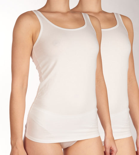 Schiesser topje 2 pack uncover tank tops white dames 173955-100 Schiesser caracos lot de 2 uncover tank tops white femmes
