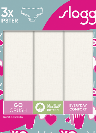 Sloggi 3 hipsters Go Crush silk white dames