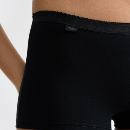 Sloggi short basic+ cotton black dames 10189218-0004 Sloggi shorty basic+ cotton black femmes