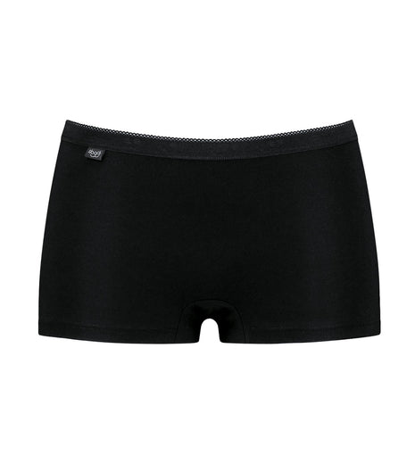 Sloggi short basic+ cotton black dames 10189218-0004 Sloggi shorty basic+ cotton black femmes
