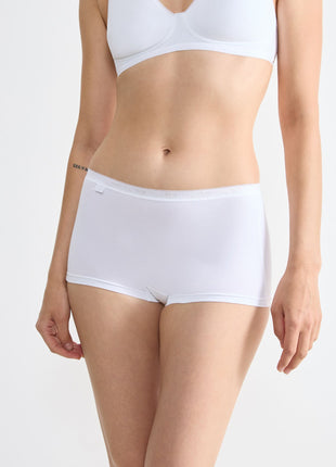 Sloggi short basic+ cotton white dames 10189218-0003 Sloggi shorty basic+ cotton white femmes