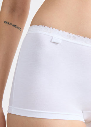 Sloggi short basic+ cotton white dames 10189218-0003 Sloggi shorty basic+ cotton white femmes