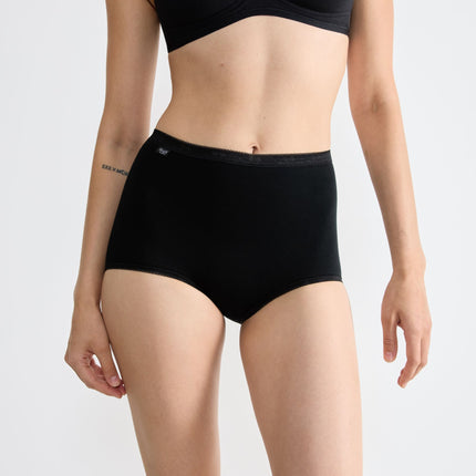 Sloggi slip basic+ maxi cotton black dames 10005037-0004 Sloggi slip basic+ maxi cotton black femmes