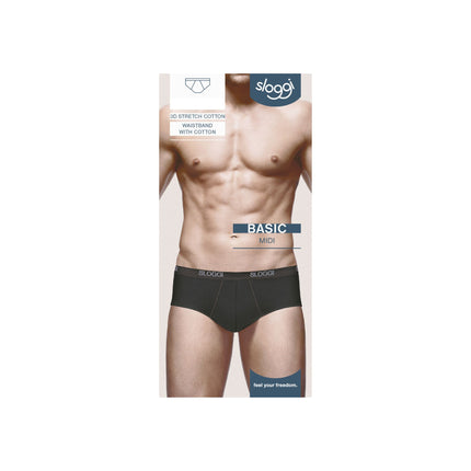 Sloggi slip basic midi black heren 10004712-0004 Sloggi slip basic midi black hommes