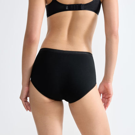 Sloggi slip basic+ midi cotton black dames 10005038-0004 Sloggi slip basic+ midi cotton black femmes