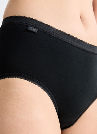 Sloggi slip basic+ midi cotton black dames 10005038-0004 Sloggi slip basic+ midi cotton black femmes