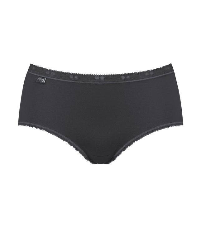 Sloggi slip basic+ midi cotton black dames 10005038-0004 Sloggi slip basic+ midi cotton black femmes