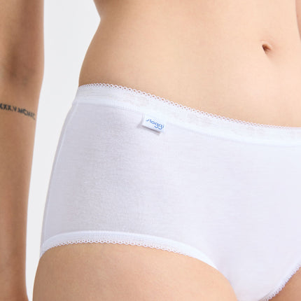 Sloggi slip basic+ midi cotton white dames 10005038-0003 Sloggi slip basic+ midi cotton white femmes