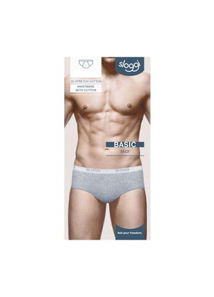 Sloggi slip basic midi grey heren 10004712-0034 Sloggi slip basic midi grey hommes