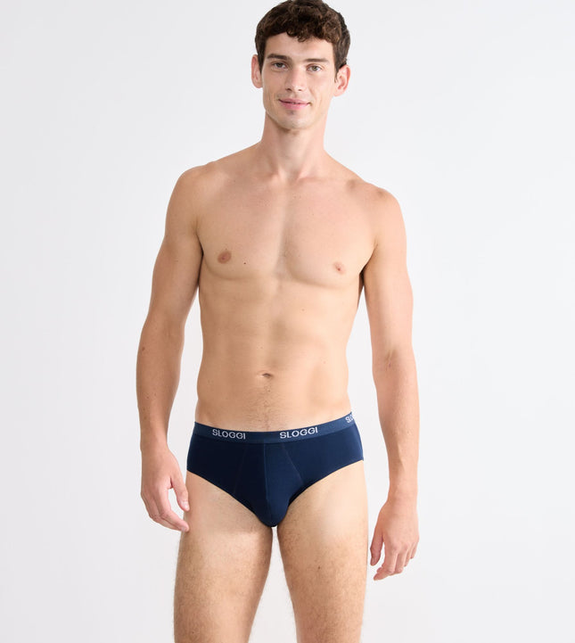 Sloggi slip basic midi night blue heren 10004712-0080 Sloggi slip basic midi night blue hommes