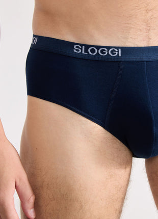Sloggi slip basic midi night blue heren 10004712-0080 Sloggi slip basic midi night blue hommes