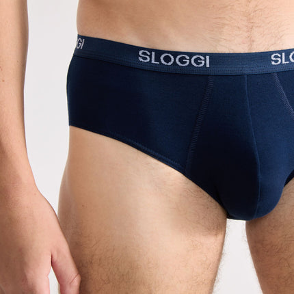 Sloggi slip basic midi night blue heren 10004712-0080 Sloggi slip basic midi night blue hommes