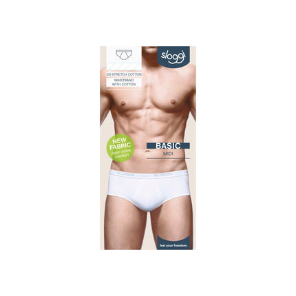 Sloggi slip basic midi white heren 10004712-0003 Sloggi slip basic midi white hommes