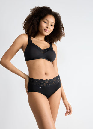 Sloggi slip romance midi black dames 10031896-0004 Sloggi slip romance midi black femmes