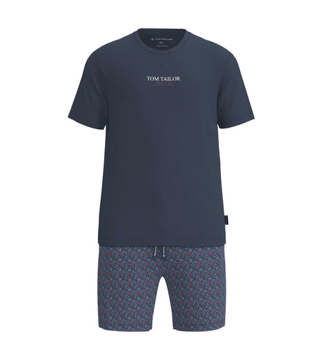 Tom Tailor pyjama korte broek ayr flower blue heren 71497-4009-625 Tom Tailor pyjama pantalon court ayr flower blue hommes