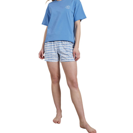 Tom Tailor pyjama korte broek mol blue dames 60229-4009-622 Tom Tailor pyjama pantalon court mol blue femmes