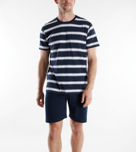 Tom Tailor pyjama korte broek orlando blue heren 71510-4009-622 Tom Tailor pyjama pantalon court orlando blue hommes