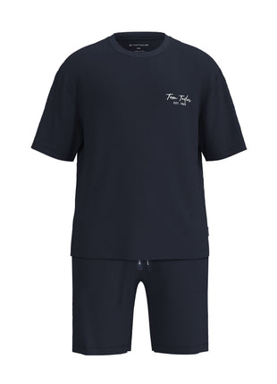 Tom Tailor pyjama korte broek perth blue heren 71481-6594-630 Tom Tailor pyjama pantalon court perth blue hommes