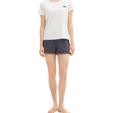 Tom Tailor pyjama korte broek vienna blue dames 60039-6061-625 Tom Tailor pyjama pantalon court vienna blue femmes
