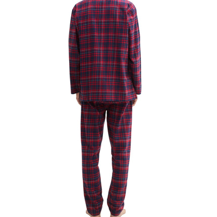 Tom Tailor pyjama lange broek checked dark red heren 71417-5200-434 Tom Tailor pyjama pantalon long checked dark red hommes