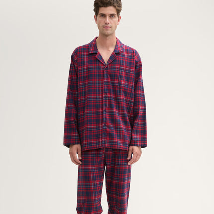 Tom Tailor pyjama lange broek checked dark red heren 71417-5200-434 Tom Tailor pyjama pantalon long checked dark red hommes