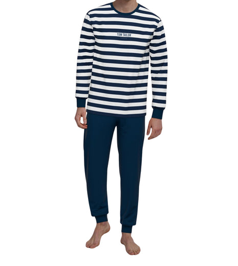 Tom Tailor pyjama lange broek milos blue striped heren 71457-4009-652 Tom Tailor pyjama pantalon long milos blue striped hommes