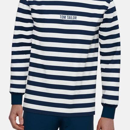 Tom Tailor pyjama lange broek milos blue striped heren 71457-4009-652 Tom Tailor pyjama pantalon long milos blue striped hommes
