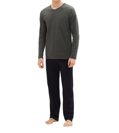 Tom Tailor pyjama lange broek nevada dark green heren 71112-5607-332 Tom Tailor pyjama pantalon long nevada dark green hommes

