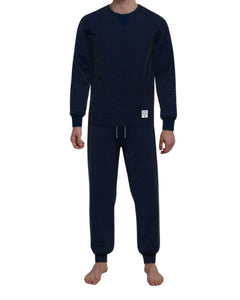 Tom Tailor pyjama lange broek rhodos dark blue heren 71469-3028-630 Tom Tailor pyjama pantalon long rhodos dark blue hommes