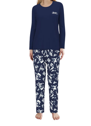 Tom Tailor pyjama lange broek sitia dark blue dames 60347-6085-635 Tom Tailor pyjama pantalon long sitia dark blue femmes