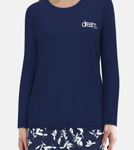 Tom Tailor pyjama lange broek sitia dark blue dames 60347-6085-635 Tom Tailor pyjama pantalon long sitia dark blue femmes