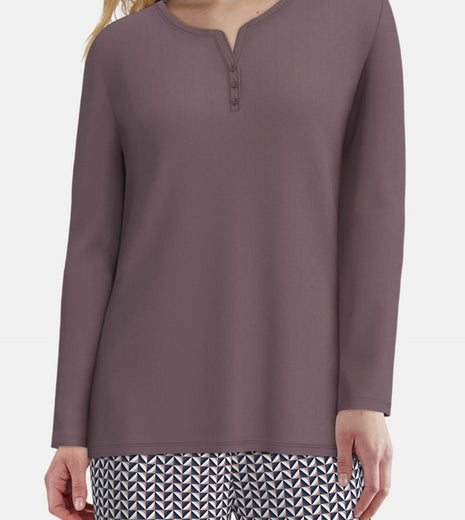 Tom Tailor pyjama lange broek sitia lila print dames 60341-6061-725 Tom Tailor pyjama pantalon long sitia lila print femmes